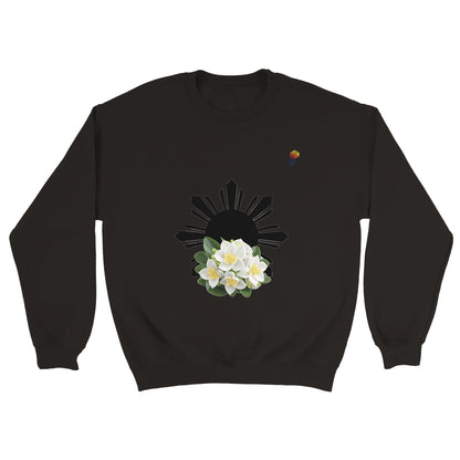 Philippine Sun and Sampaguita on Men's Crewneck Sweatshirt