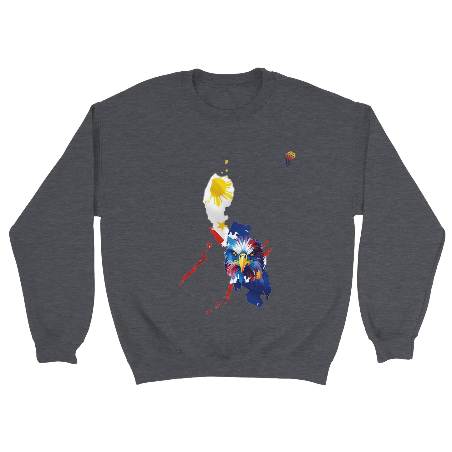 Philippine Islands with Agila on Men's Crewneck Sweatshirt