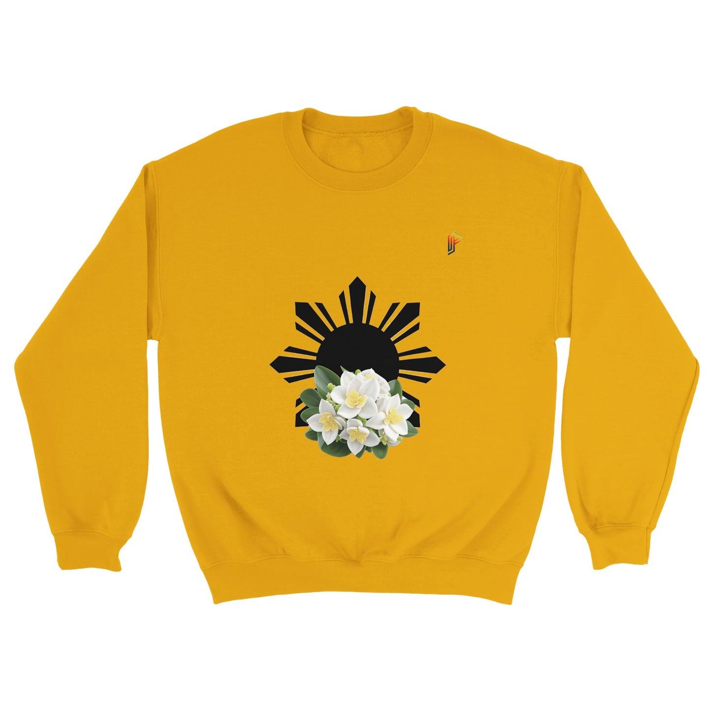 Philippine Sun and Sampaguita on Men's Crewneck Sweatshirt