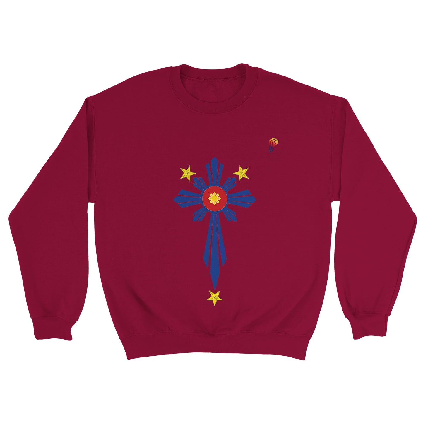 Philippine Cross on Men's Crewneck Sweatshirt