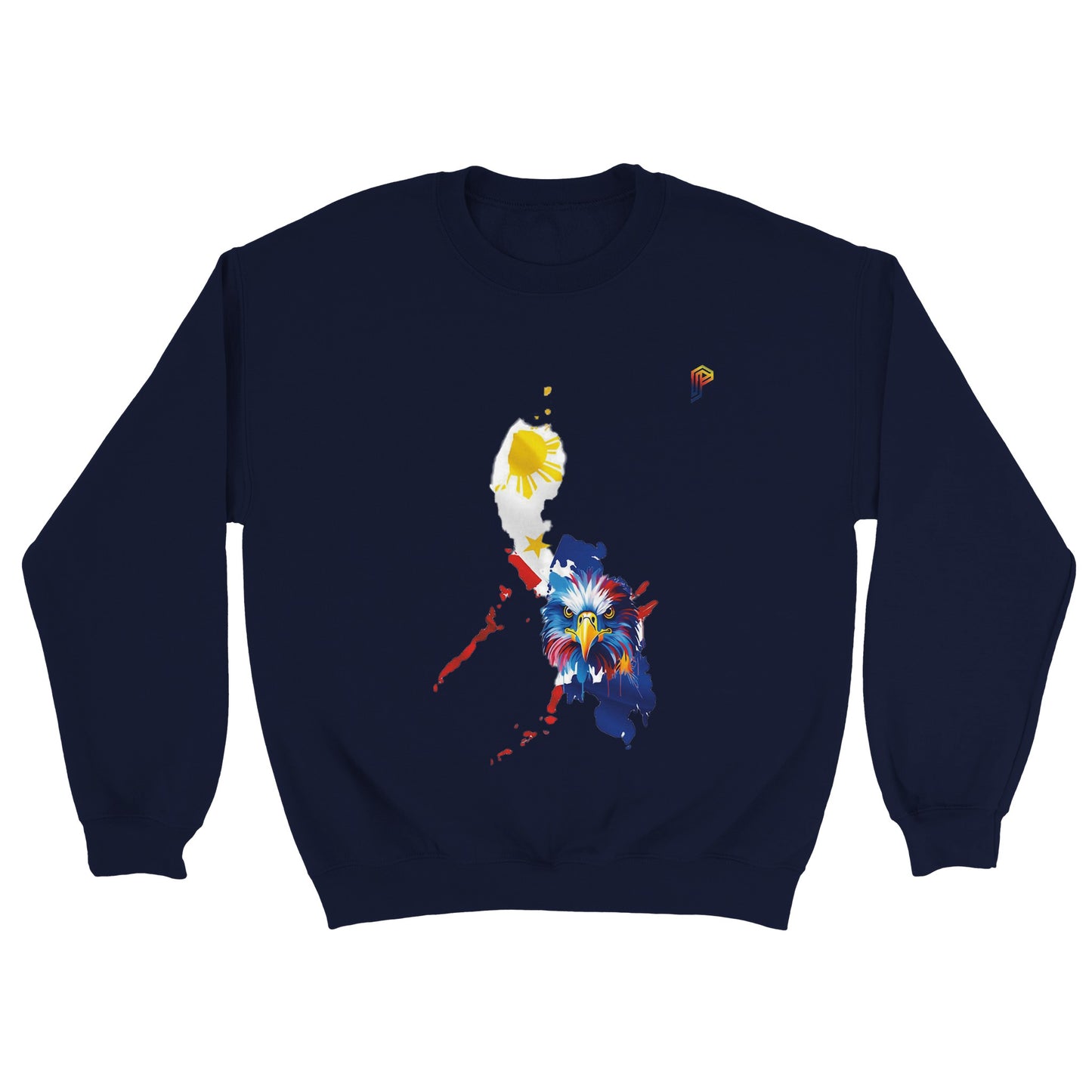 Philippine Islands with Agila on Men's Crewneck Sweatshirt