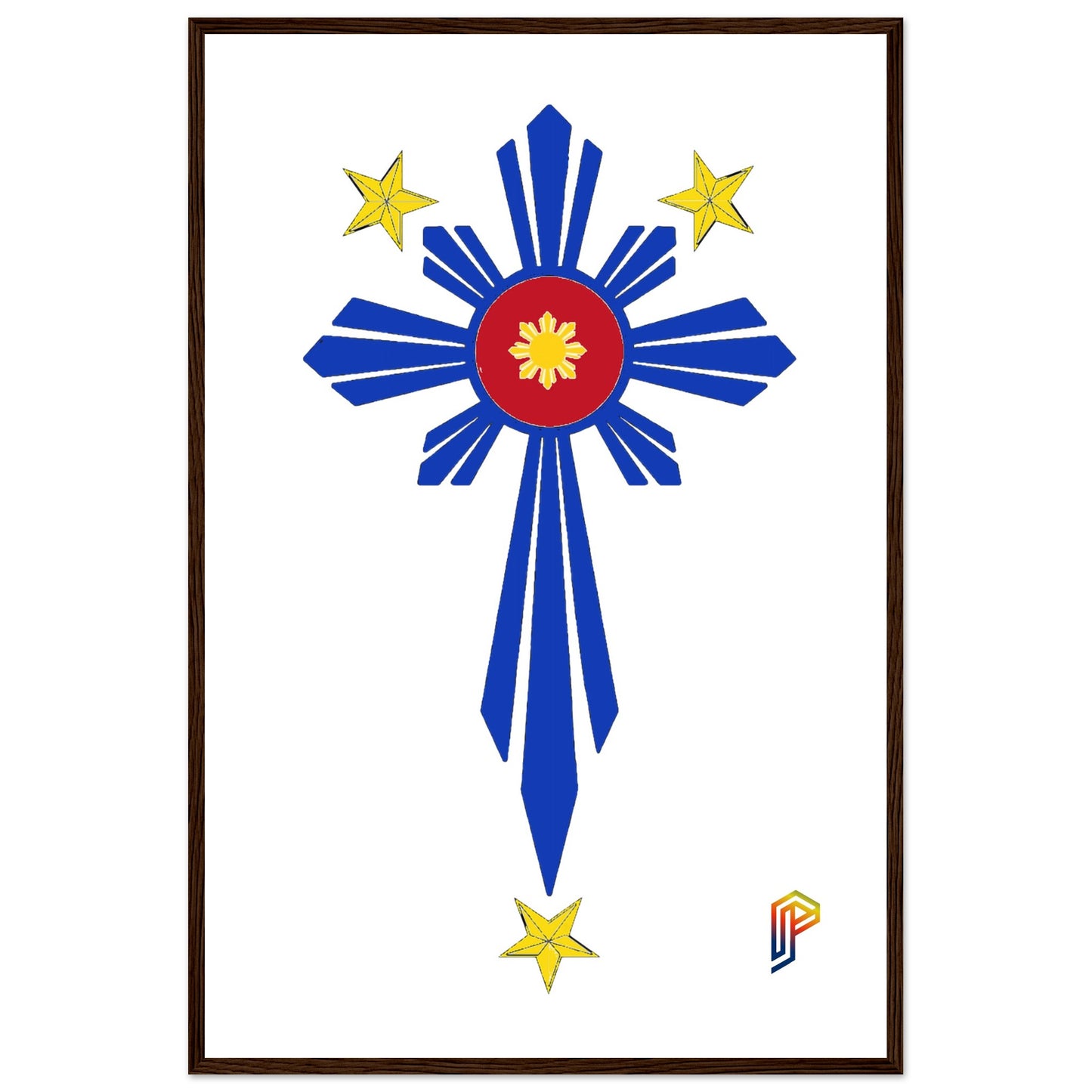 Philippine Cross on Premium Matte Paper Wooden Framed Poster