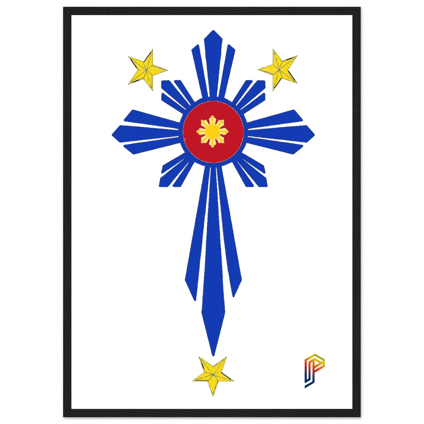Philippine Cross on Premium Matte Paper Wooden Framed Poster