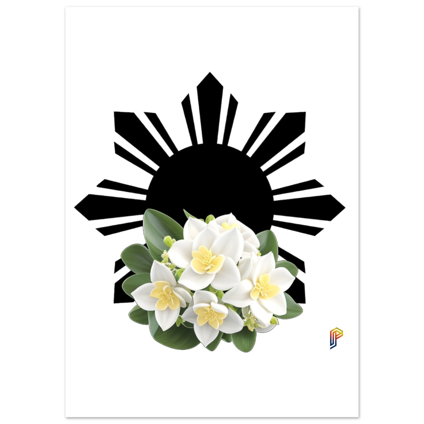 Philippine Sun and Sampaguita on Aluminum Print