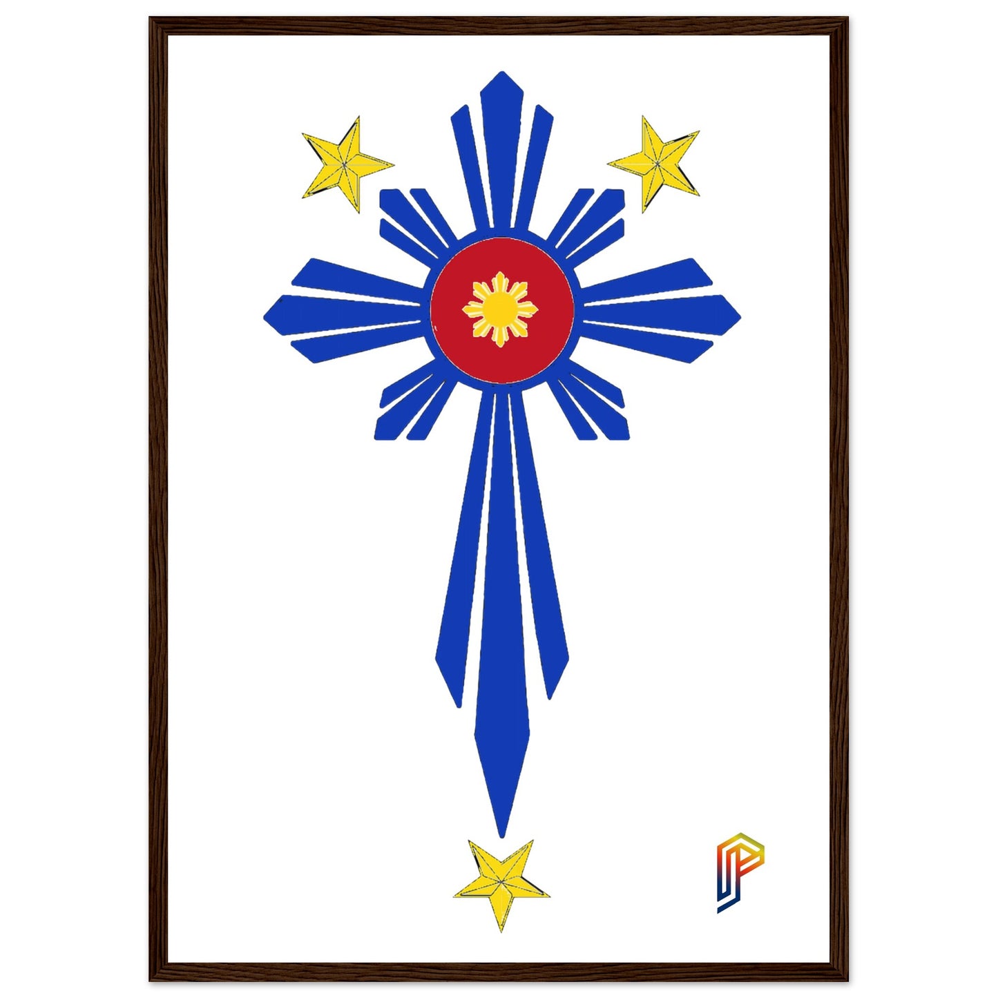 Philippine Cross on Premium Matte Paper Wooden Framed Poster