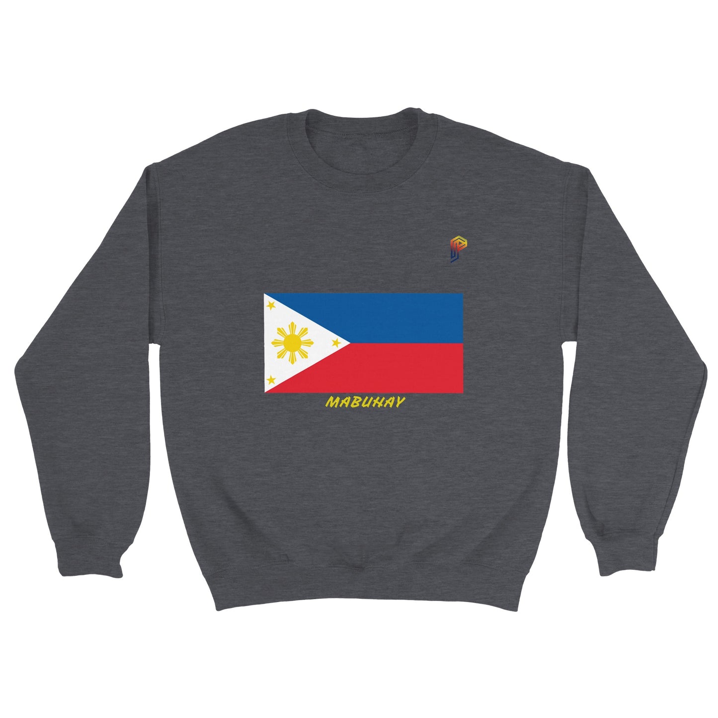 Philippine Flag Mabuhay on Men's Crewneck Sweatshirt
