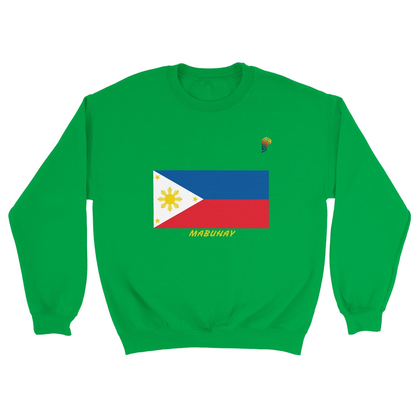 Philippine Flag Mabuhay on Men's Crewneck Sweatshirt