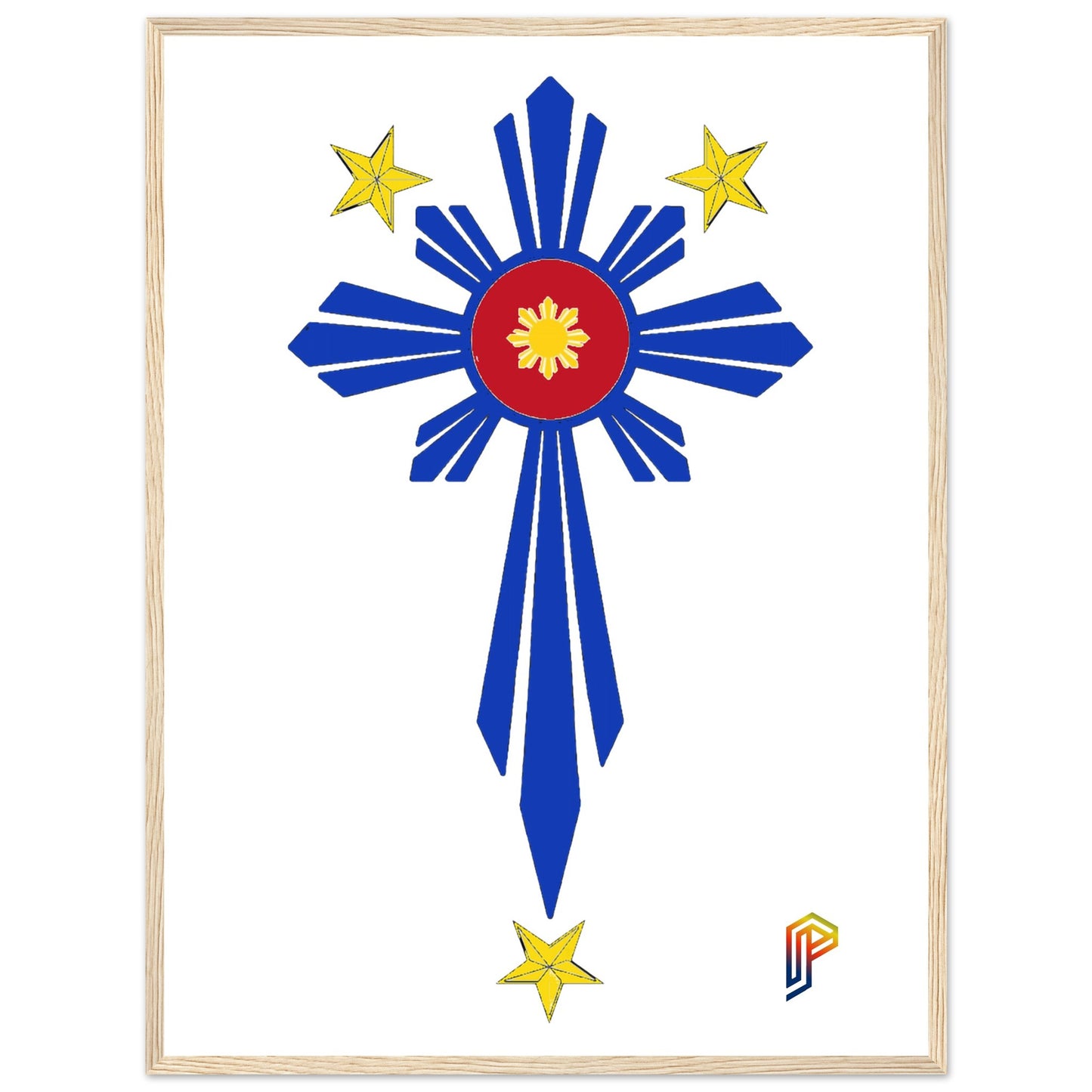 Philippine Cross on Premium Matte Paper Wooden Framed Poster