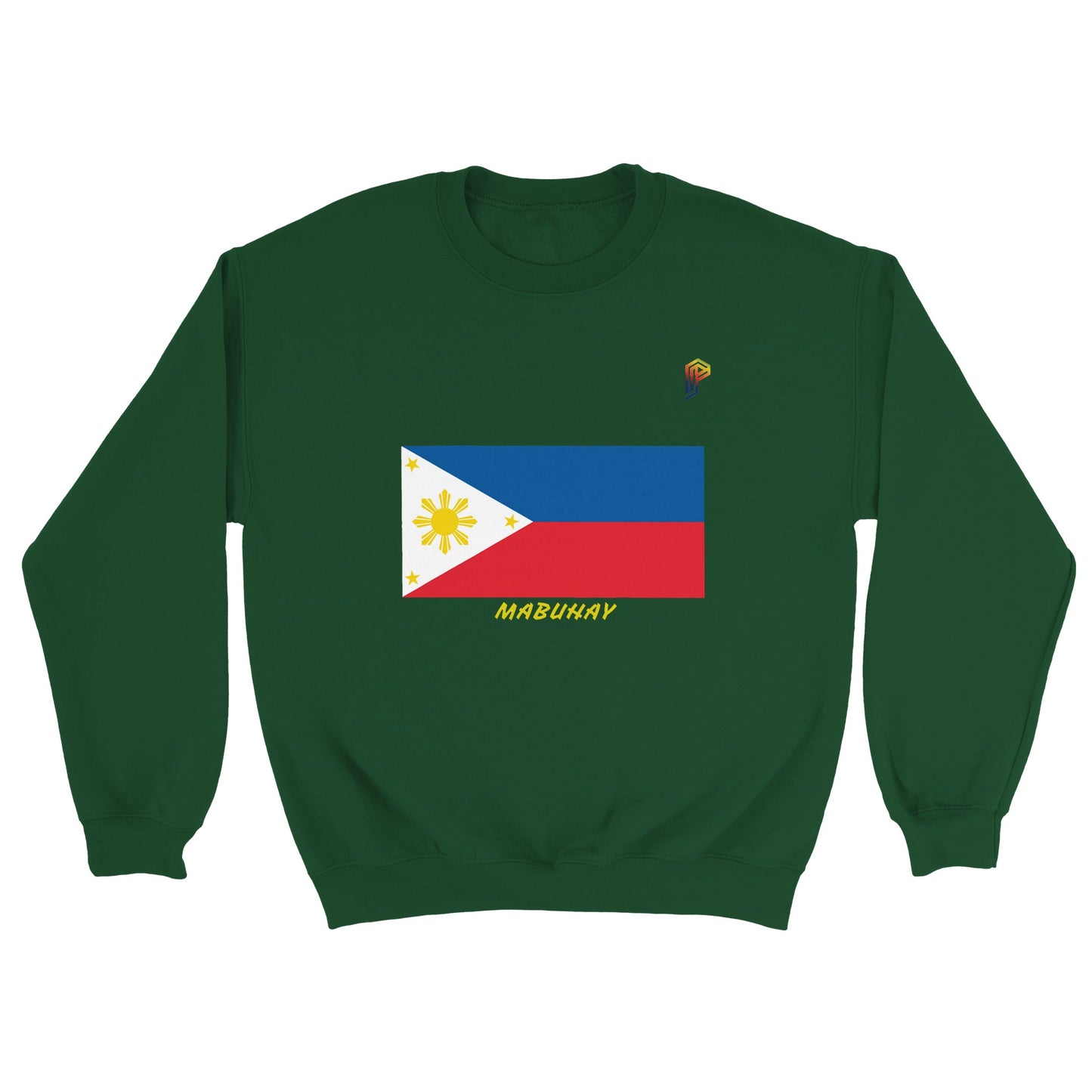 Philippine Flag Mabuhay on Men's Crewneck Sweatshirt