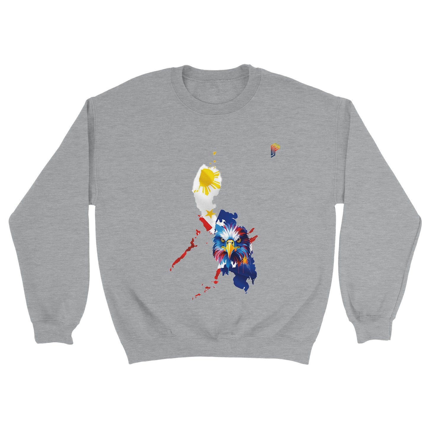 Philippine Islands with Agila on Men's Crewneck Sweatshirt