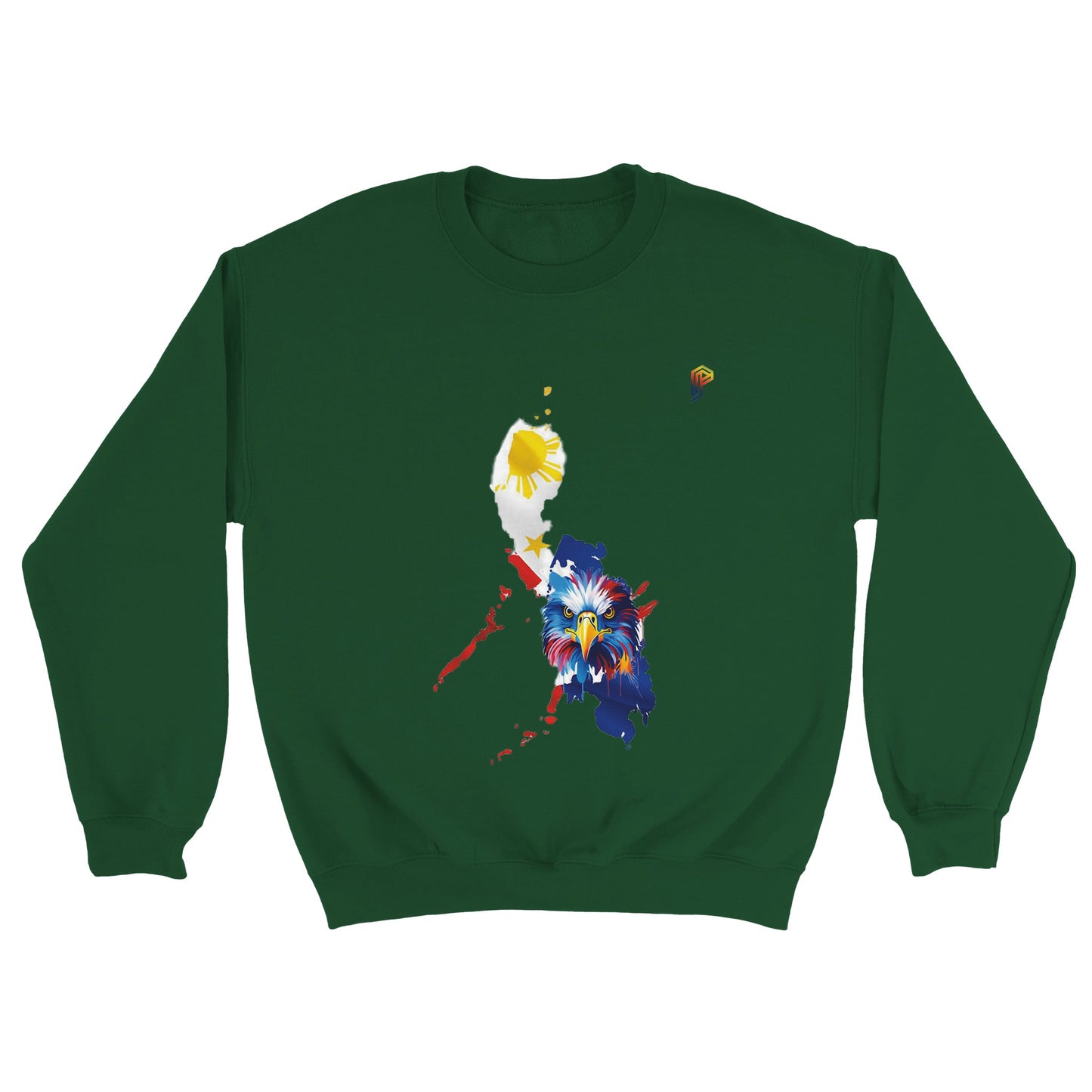 Philippine Islands with Agila on Men's Crewneck Sweatshirt