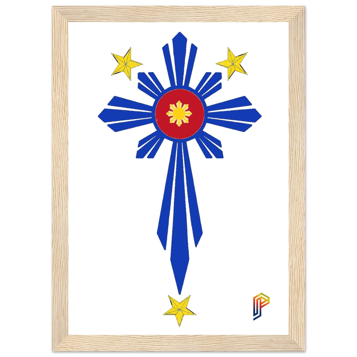 Philippine Cross on Premium Matte Paper Wooden Framed Poster