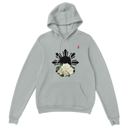 Philippine Sun and Sampaguita on Men's Pullover Hoodie