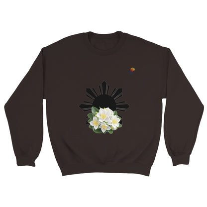 Philippine Sun and Sampaguita on Men's Crewneck Sweatshirt
