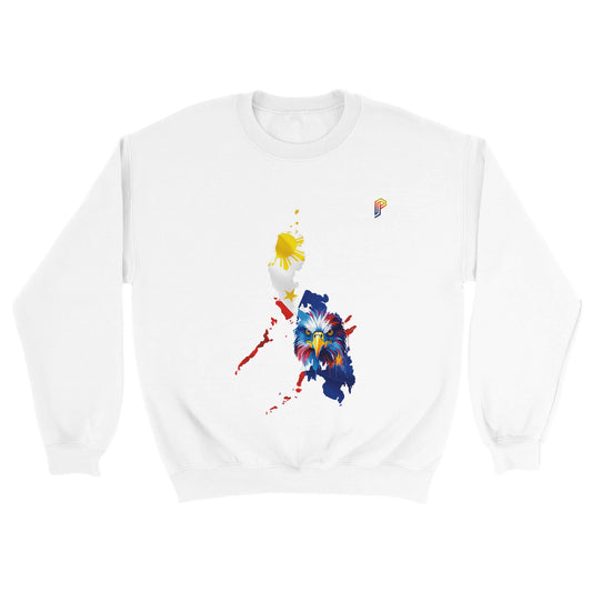 Philippine Islands with Agila on Men's Crewneck Sweatshirt