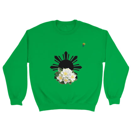 Philippine Sun and Sampaguita on Men's Crewneck Sweatshirt