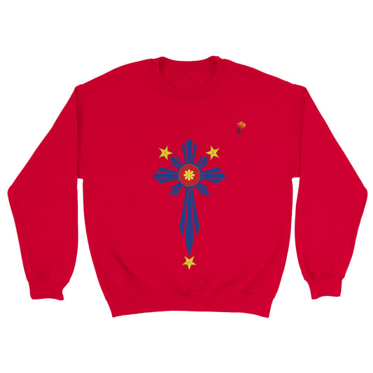 Philippine Cross on Men's Crewneck Sweatshirt