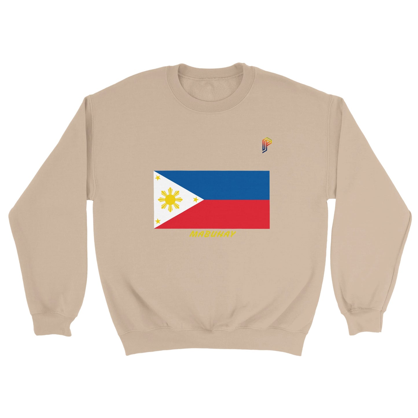 Philippine Flag Mabuhay on Men's Crewneck Sweatshirt