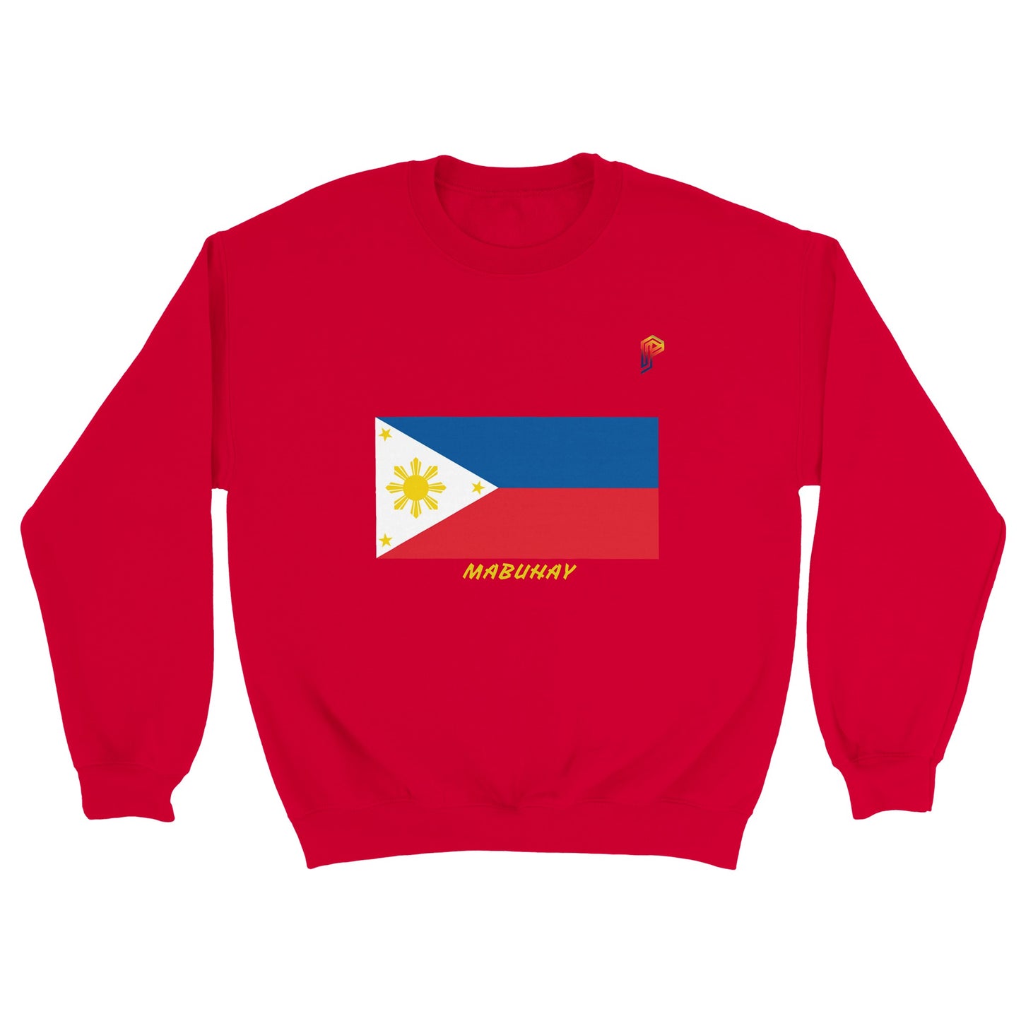 Philippine Flag Mabuhay on Men's Crewneck Sweatshirt