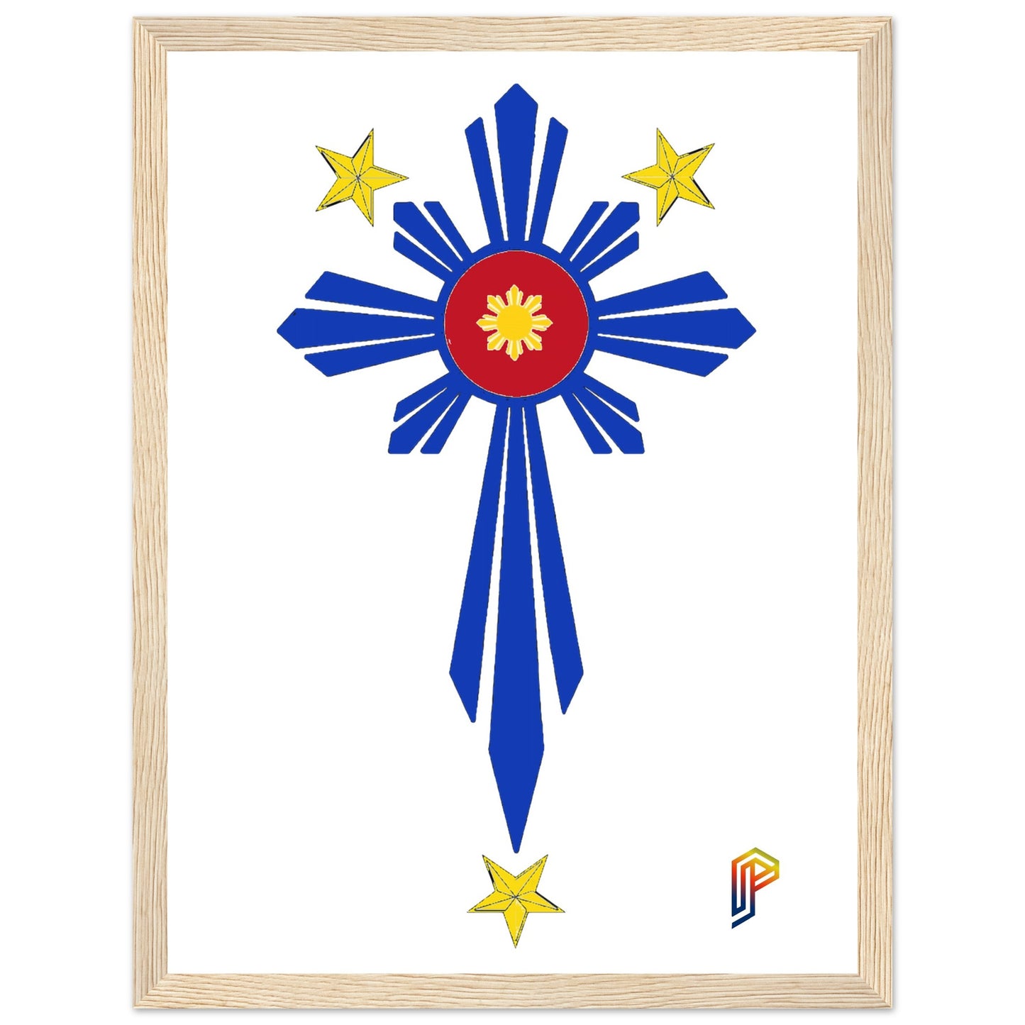Philippine Cross on Premium Matte Paper Wooden Framed Poster