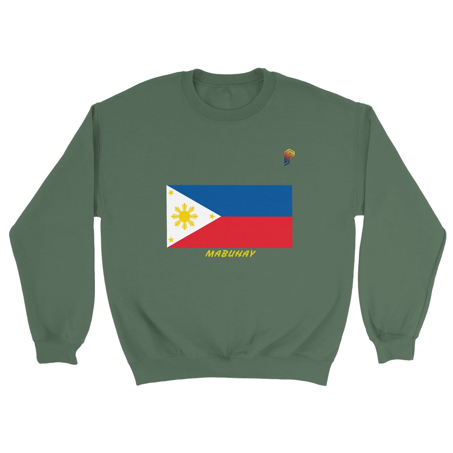 Philippine Flag Mabuhay on Men's Crewneck Sweatshirt