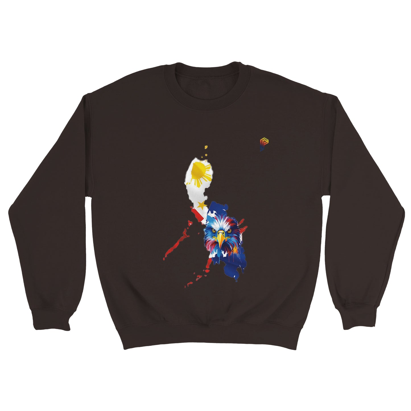 Philippine Islands with Agila on Men's Crewneck Sweatshirt