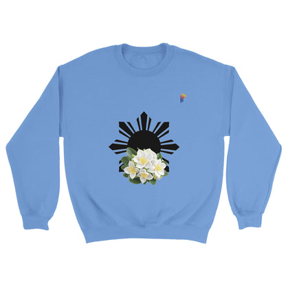 Philippine Sun and Sampaguita on Men's Crewneck Sweatshirt