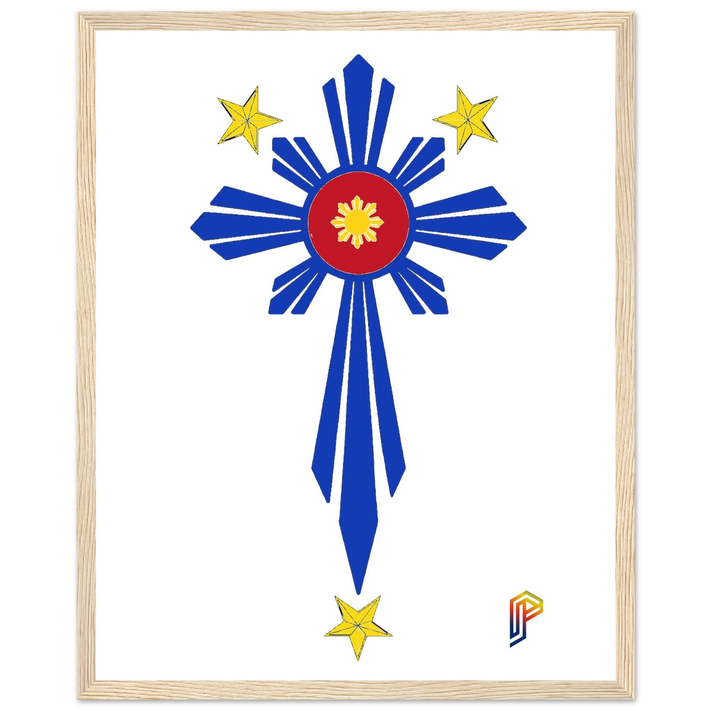 Philippine Cross on Premium Matte Paper Wooden Framed Poster