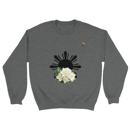 Philippine Sun and Sampaguita on Men's Crewneck Sweatshirt