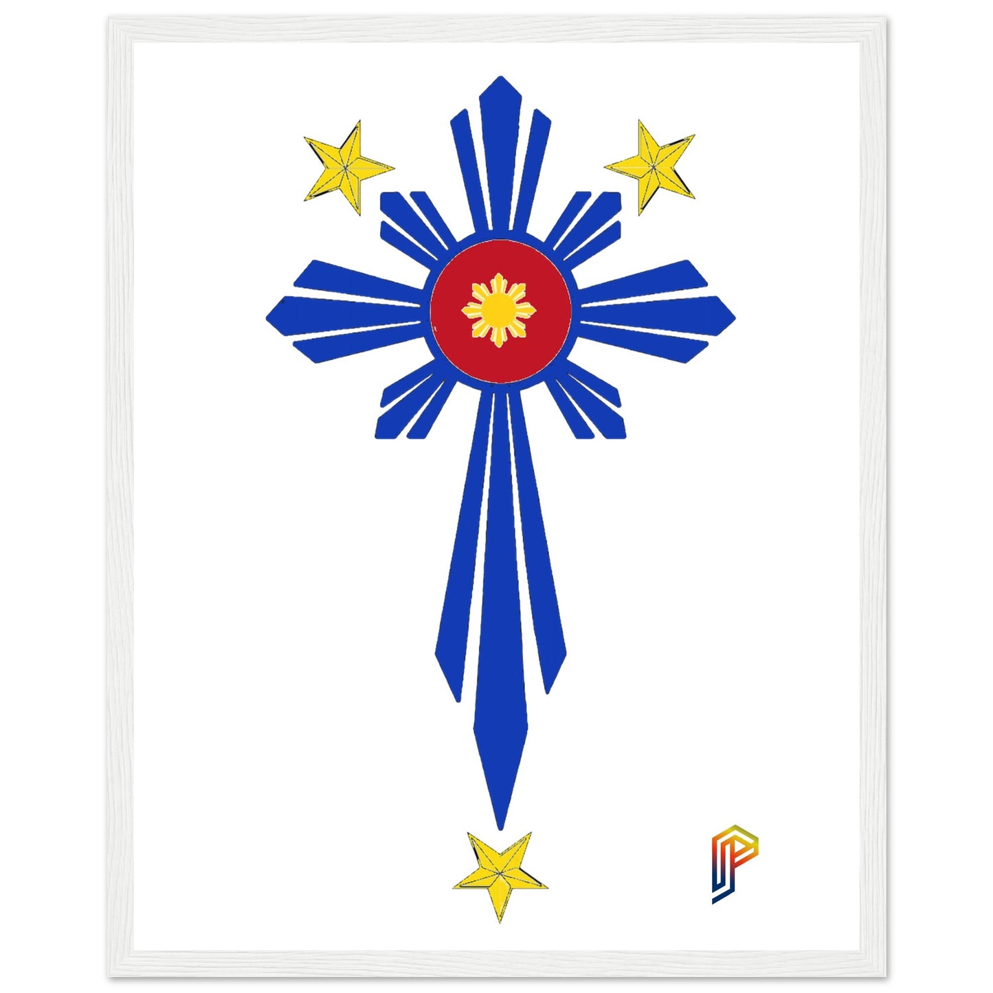 Philippine Cross on Premium Matte Paper Wooden Framed Poster