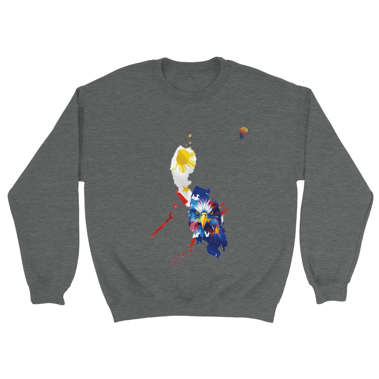 Philippine Islands with Agila on Men's Crewneck Sweatshirt