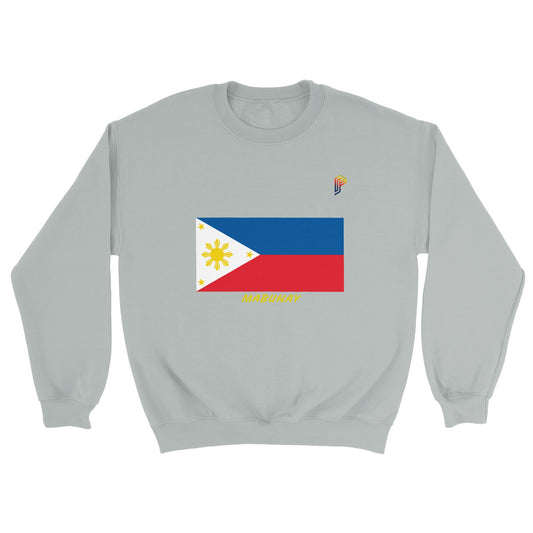 Philippine Flag Mabuhay on Men's Crewneck Sweatshirt