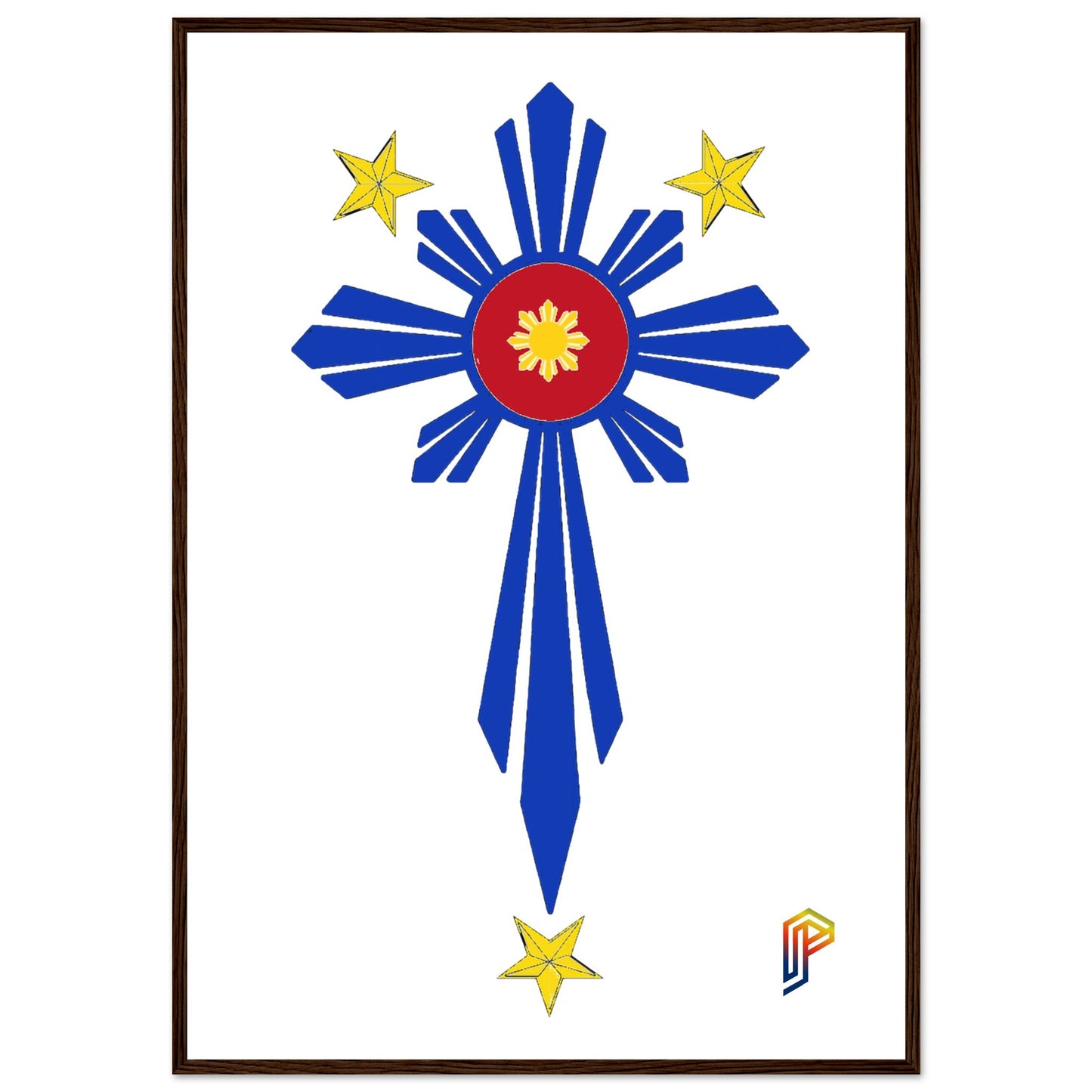 Philippine Cross on Premium Matte Paper Wooden Framed Poster