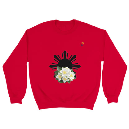 Philippine Sun and Sampaguita on Men's Crewneck Sweatshirt