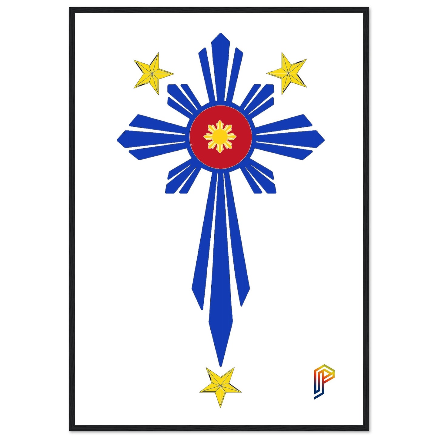 Philippine Cross on Premium Matte Paper Wooden Framed Poster