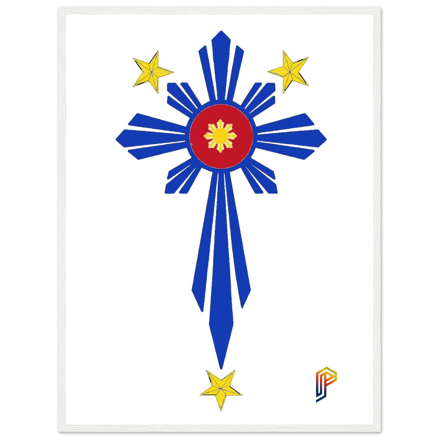Philippine Cross on Premium Matte Paper Wooden Framed Poster