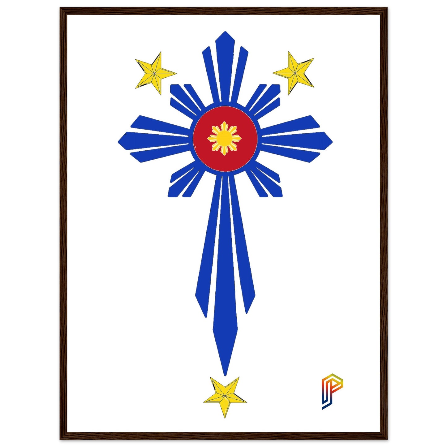 Philippine Cross on Premium Matte Paper Wooden Framed Poster