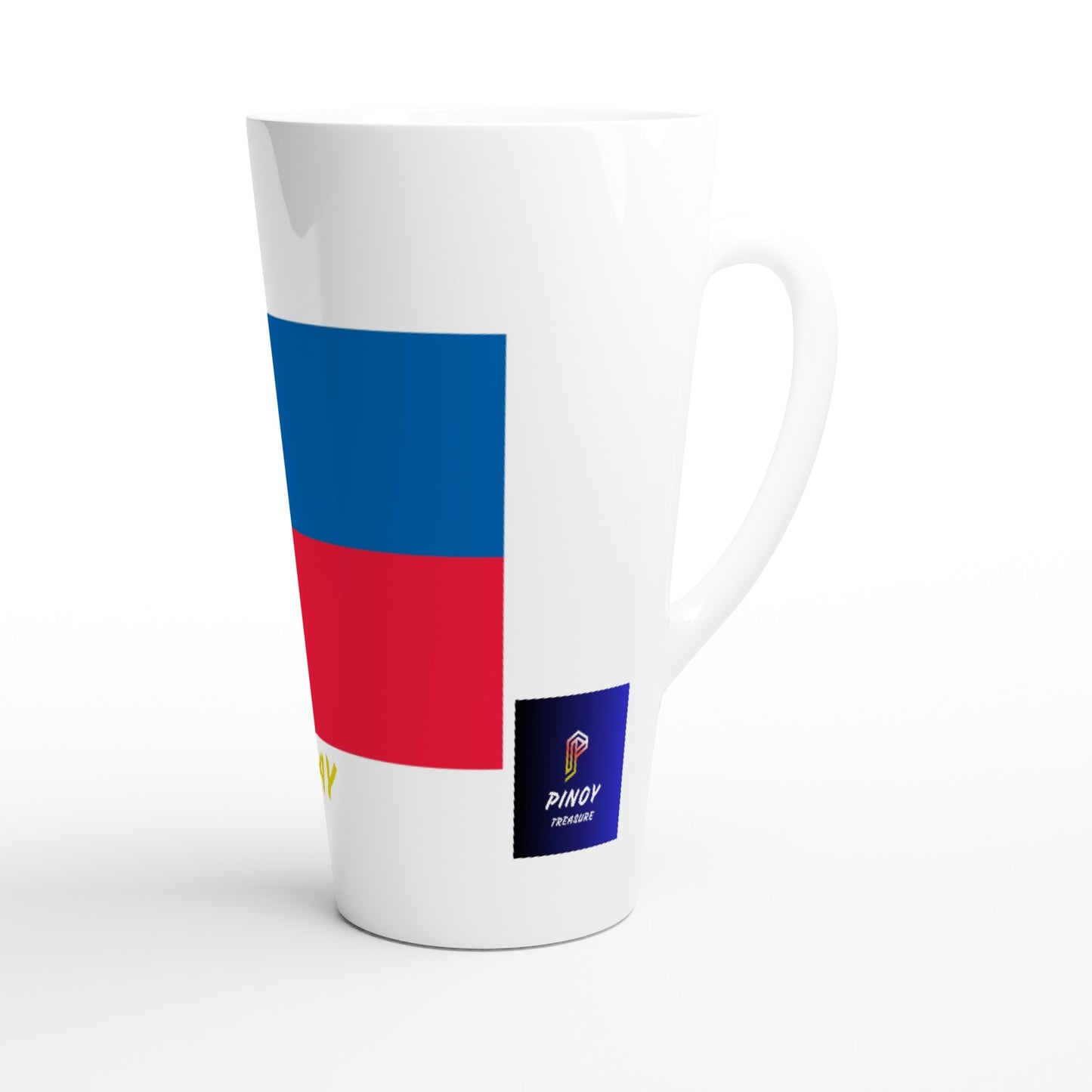 Philippine Flag Mabuhay on White Latte 17oz Ceramic Mug