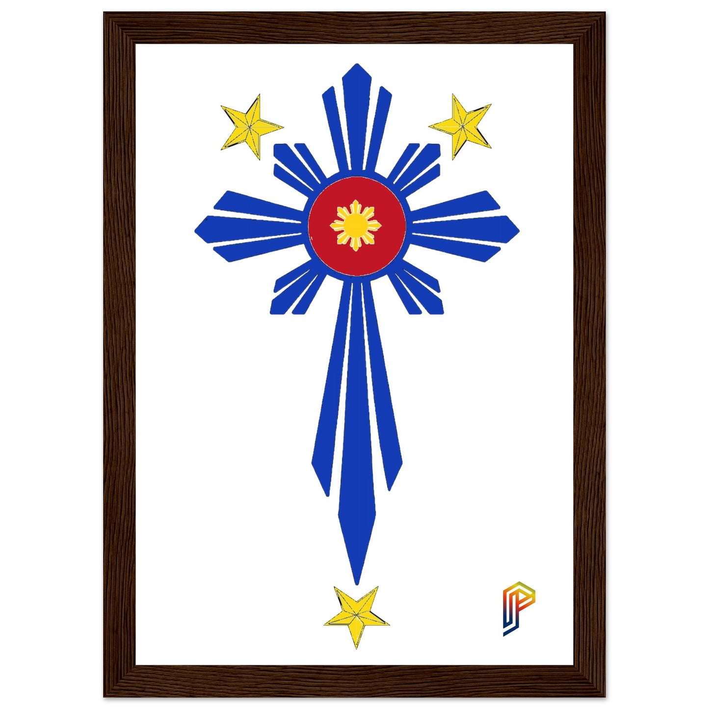 Philippine Cross on Premium Matte Paper Wooden Framed Poster