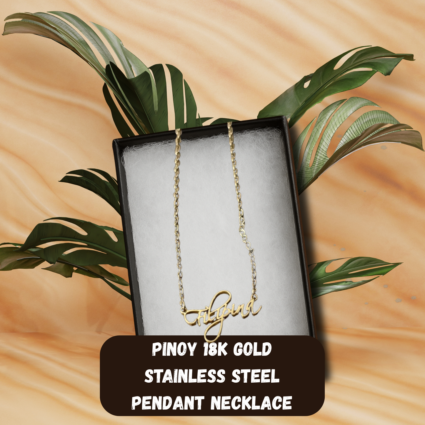 Filipina 18k Gold  Stainless Steel Pendant Necklace