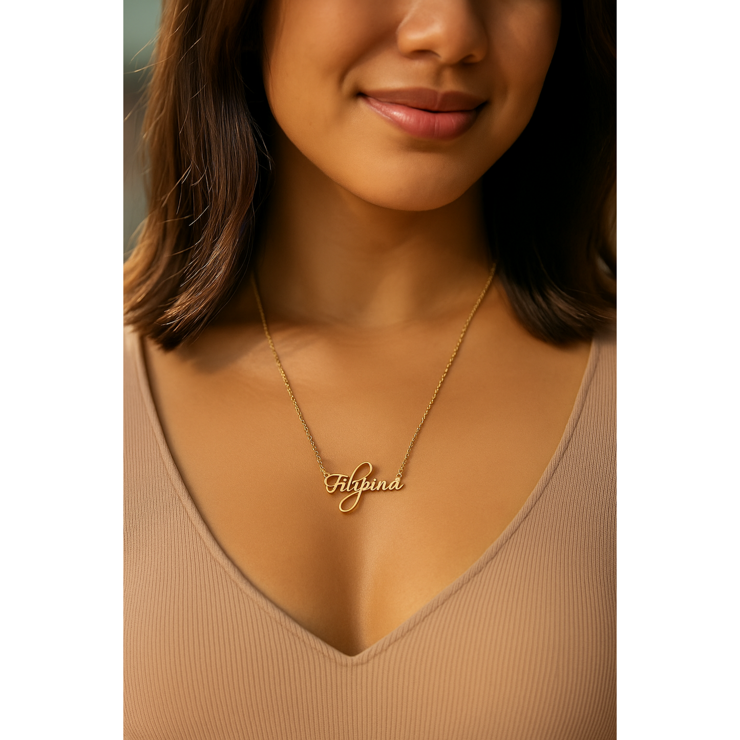 Filipina 18k Gold  Stainless Steel Pendant Necklace