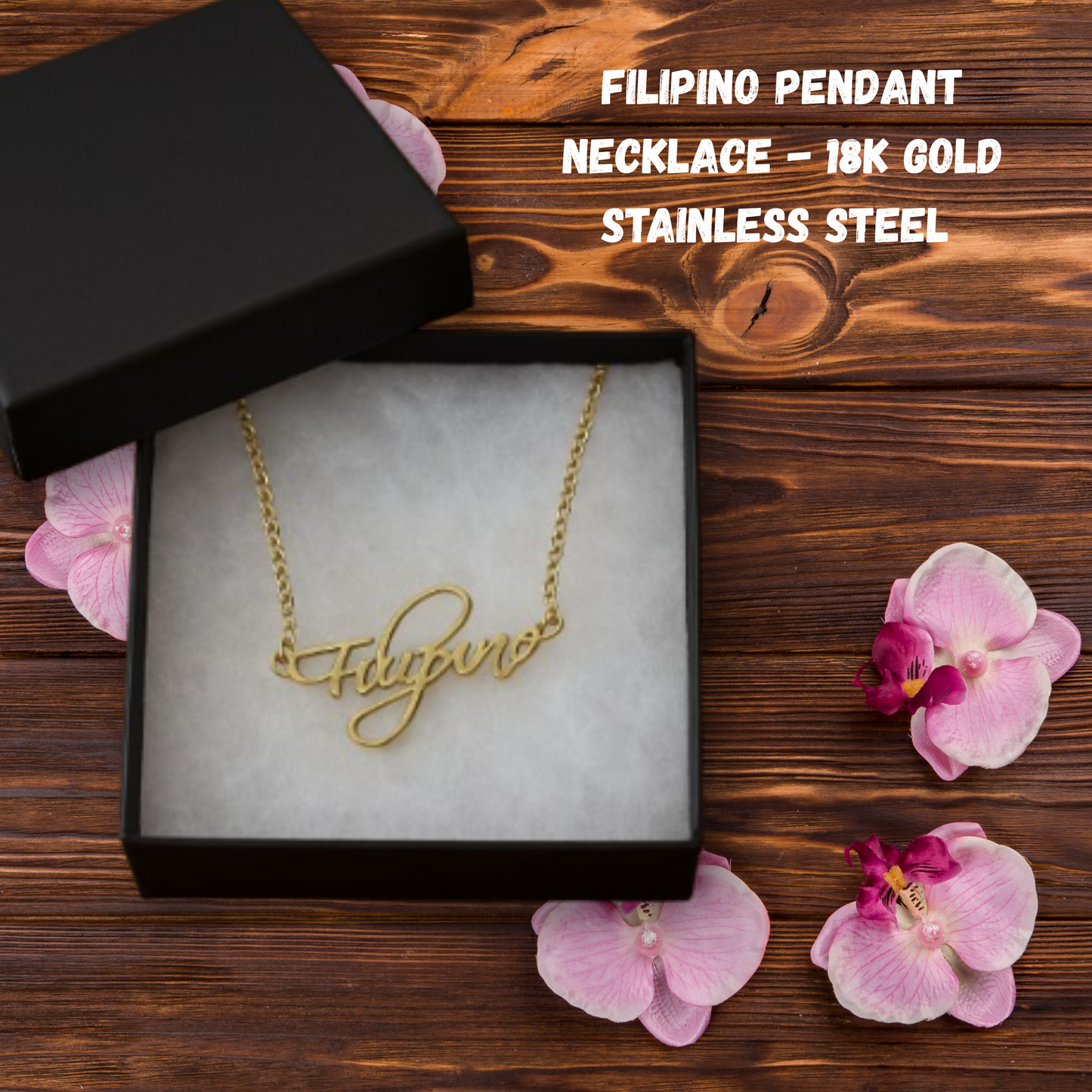 Filipino 18k Gold  Stainless Steel Pendant Necklace