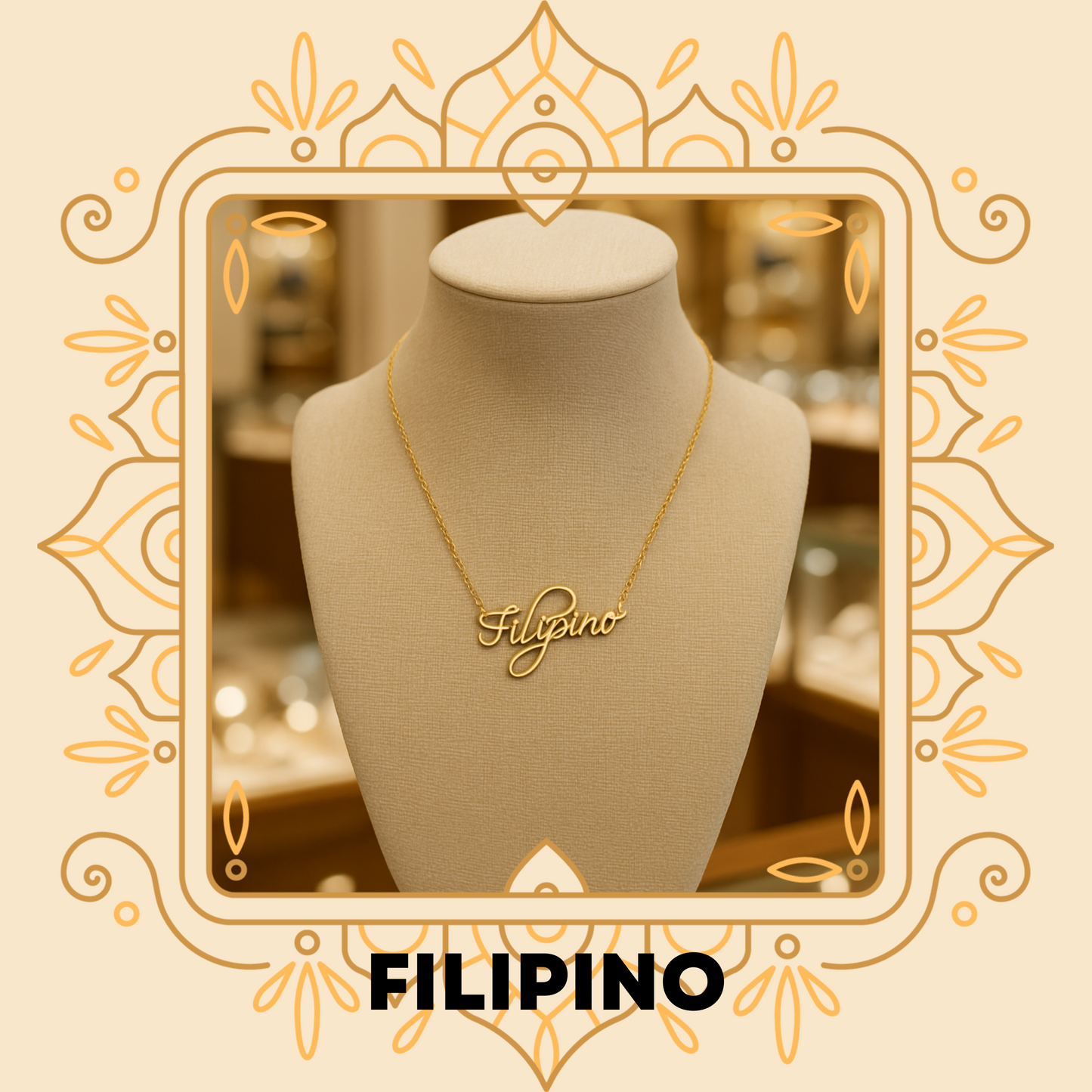 Filipino 18k Gold  Stainless Steel Pendant Necklace