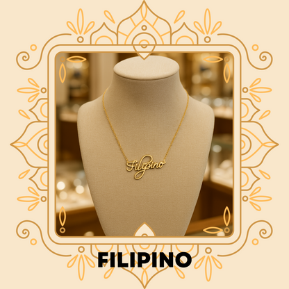 Filipino 18k Gold  Stainless Steel Pendant Necklace