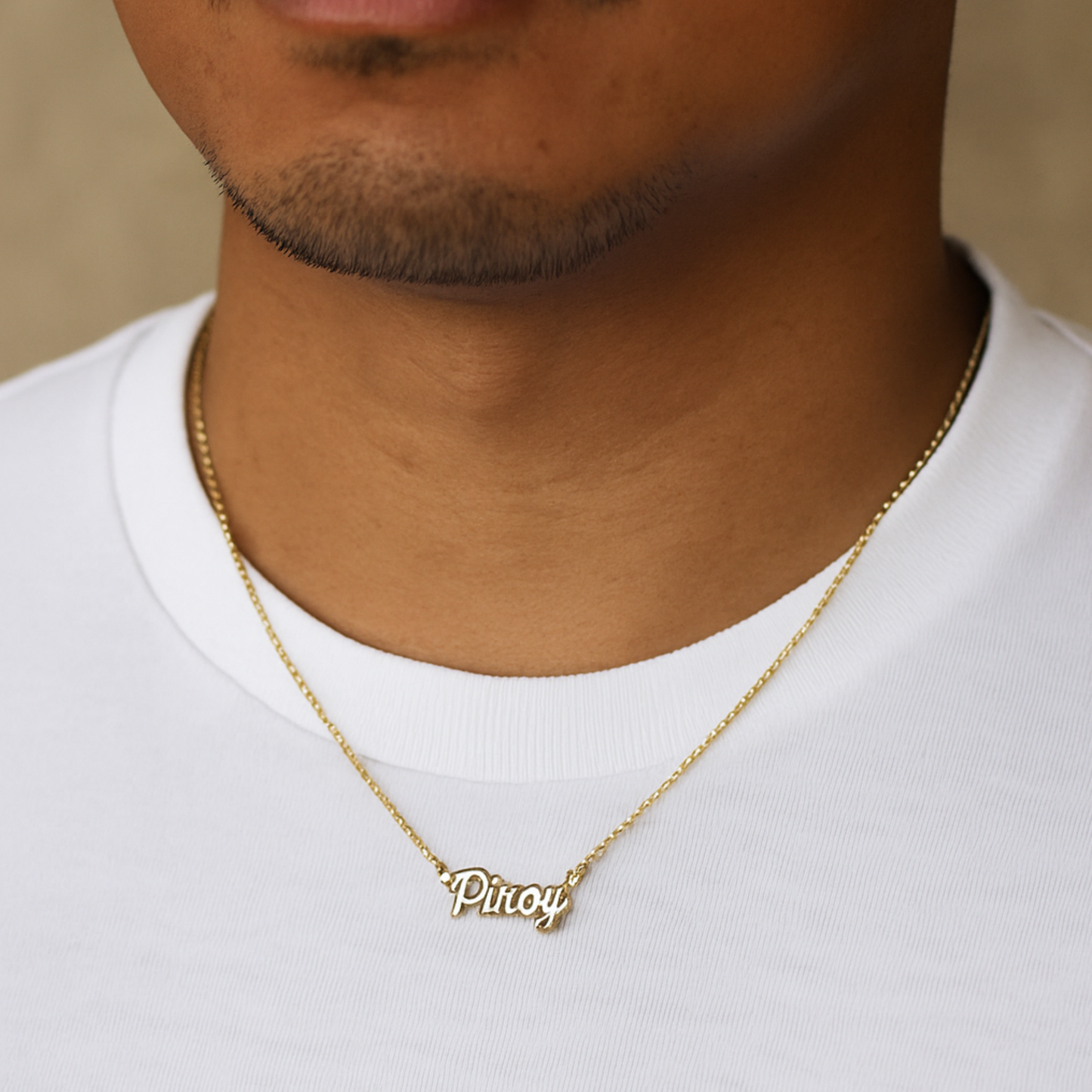 PINOY 18k Gold  Stainless Steel Pendant Necklace