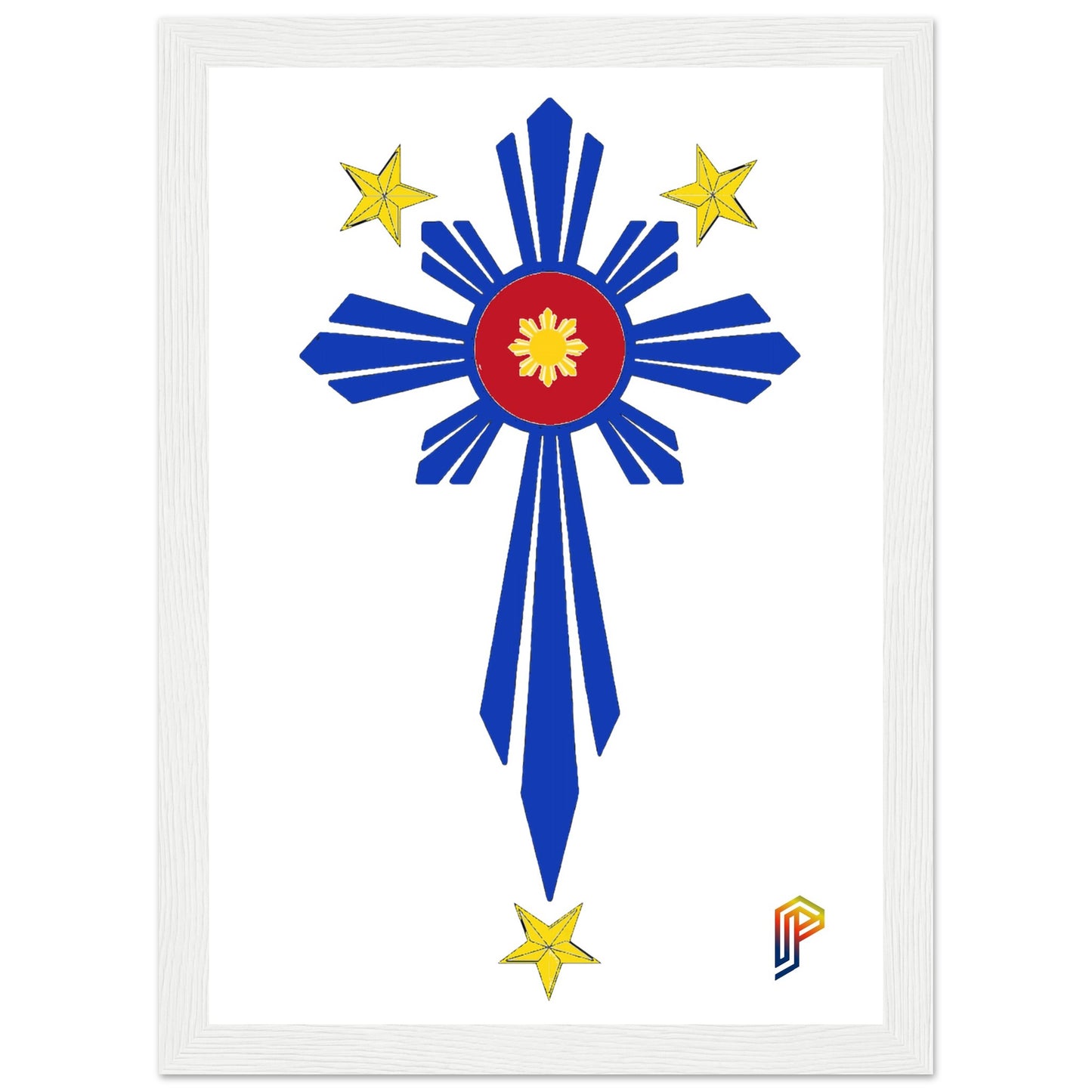 Philippine Cross on Premium Matte Paper Wooden Framed Poster