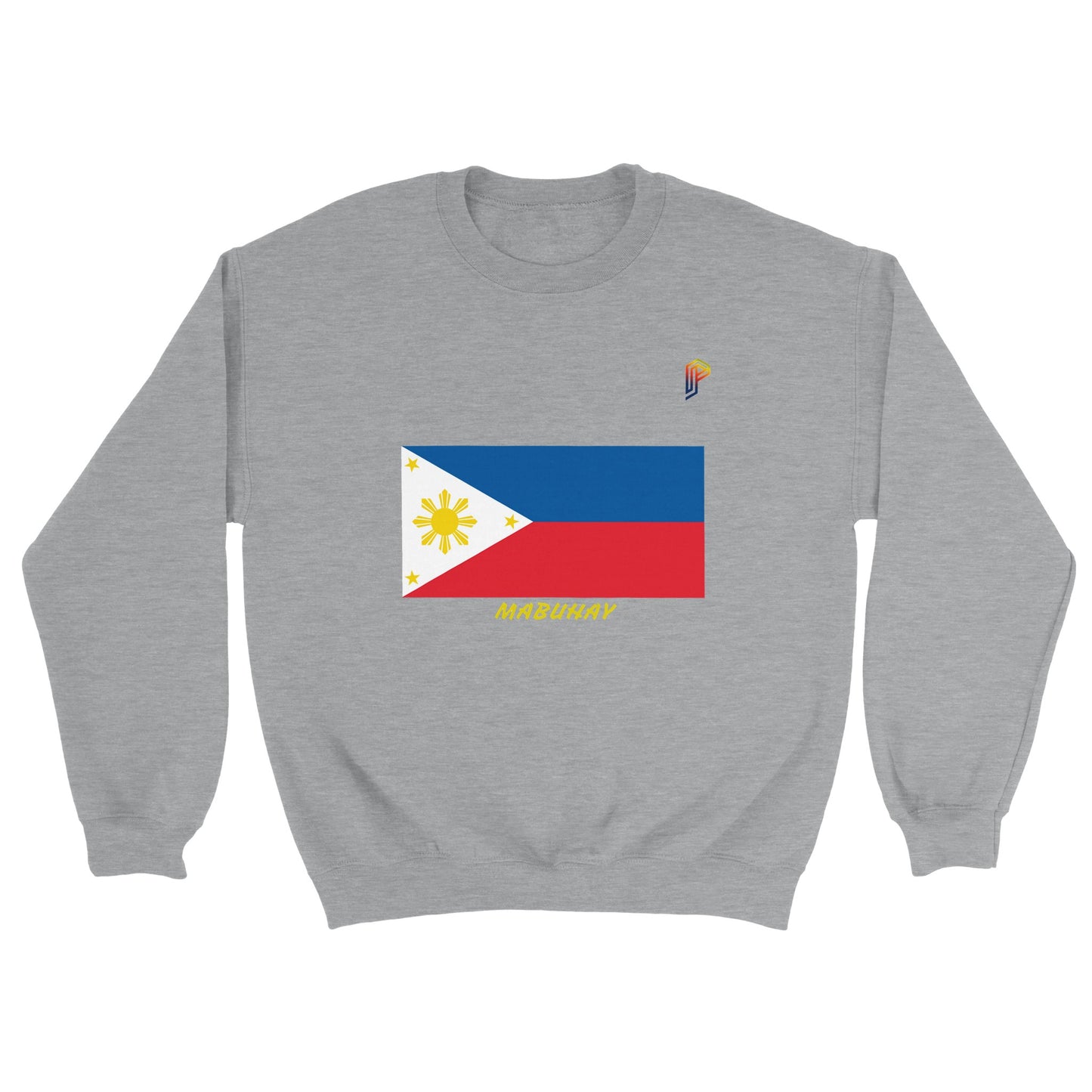Philippine Flag Mabuhay on Men's Crewneck Sweatshirt