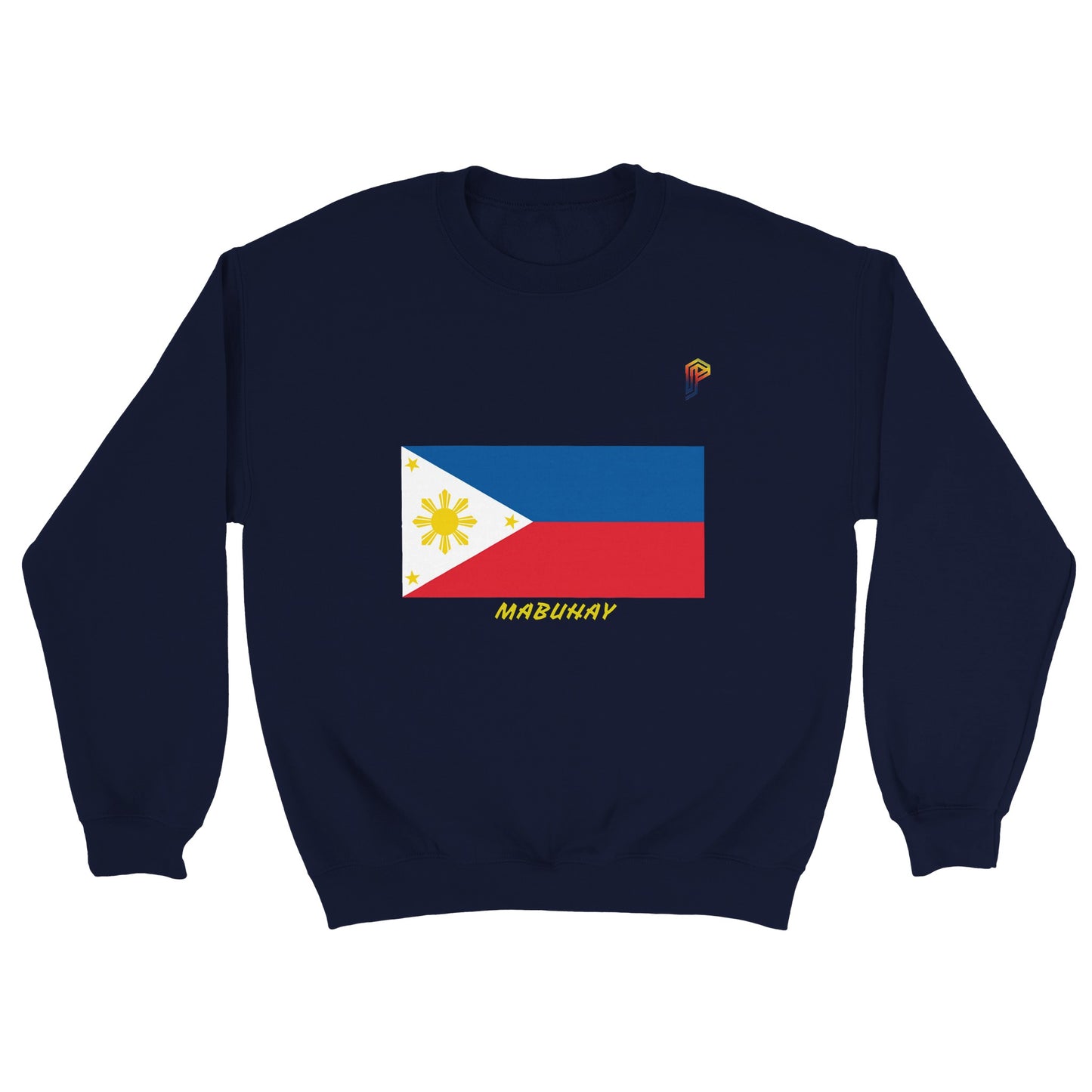 Philippine Flag Mabuhay on Men's Crewneck Sweatshirt