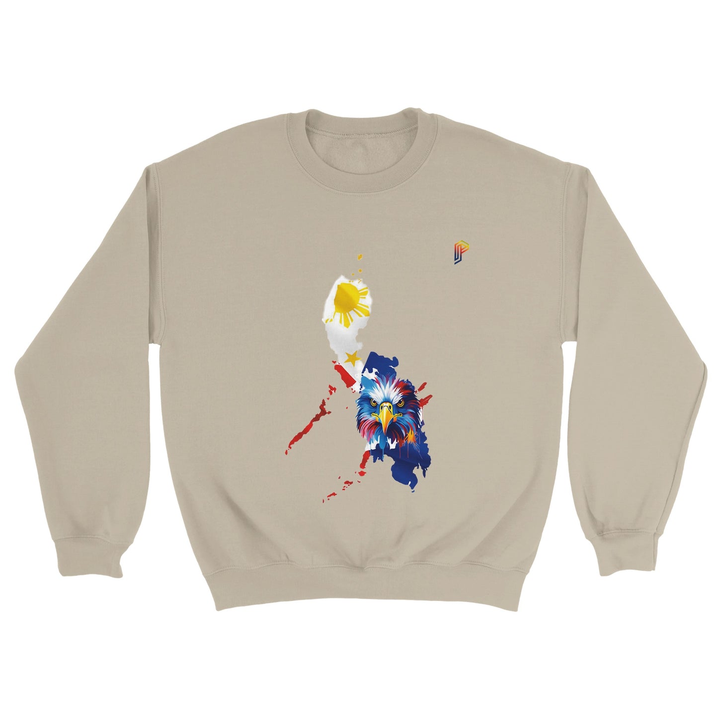 Philippine Islands with Agila on Men's Crewneck Sweatshirt
