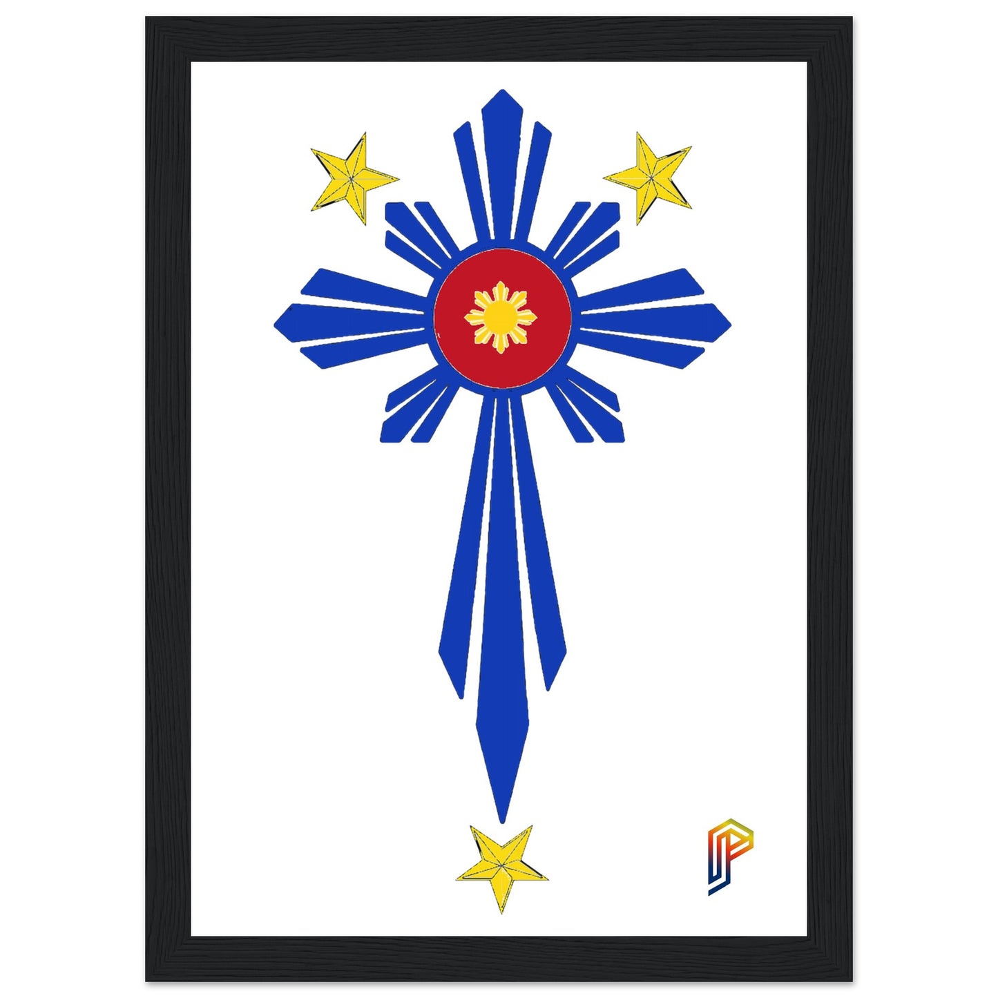 Philippine Cross on Premium Matte Paper Wooden Framed Poster